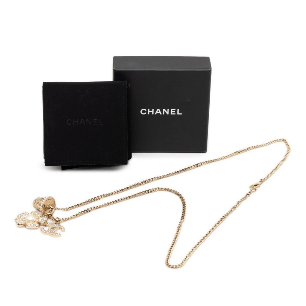 CHANEL Gold Pearl Logo Necklace - Picture 5 of 5
